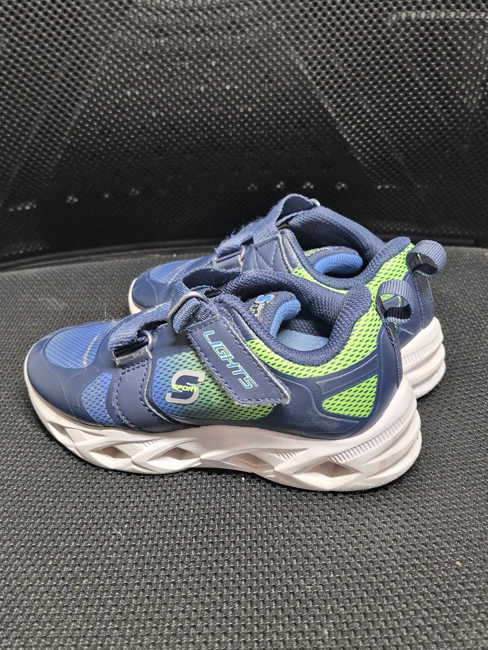 Skechers Kids Navy Blue & Lime Green Light-Up Sneakers
